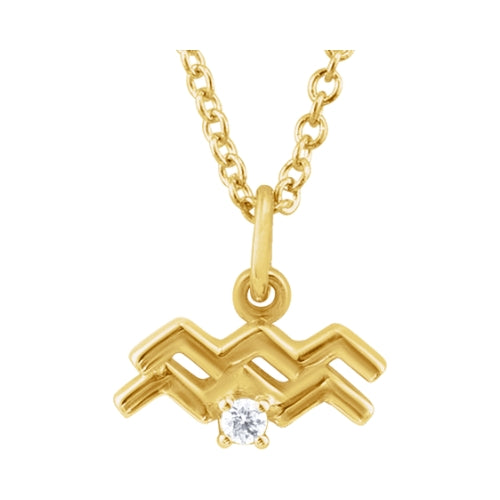 Men's Necklace with the Zodiac Sign – Aquarius - MEN'S VECTOR